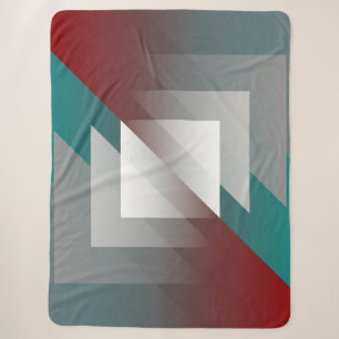 Cobertor Sherpa Triângulos de cinza Teal na burgundy