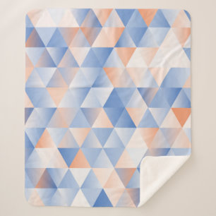 Cobertor Sherpa triângulos padrão sem costura em azul e laranja