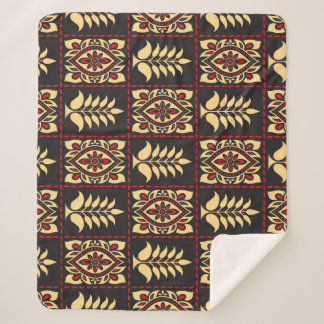 Cobertor Sherpa Tribal Floral: Elegância de Padrão Vintage