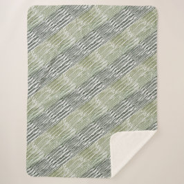 Cobertor Sherpa Tribal Green Stripes Abstract Pattern 