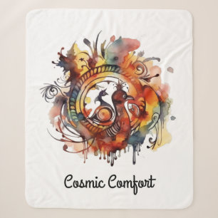 Cobertor Sherpa Tribal Phoenix Watercolor Mandala, personalizada