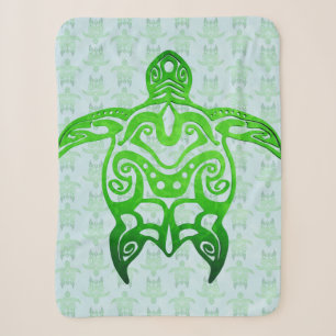 Cobertor Sherpa Tribal Sea Turtle Honu