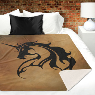 Cobertor Sherpa Tribal Stone Unicorn