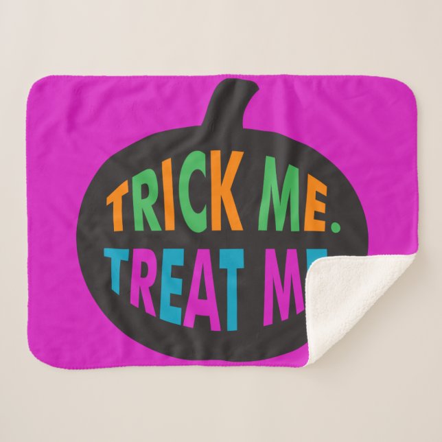 Cobertor Sherpa Trick Me Tratar, Halloween Multi-Color (Frente (Horizontal))