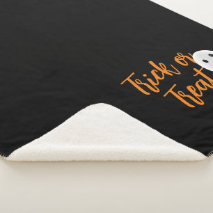 Cobertor Sherpa Trick or Treat Fantasma Halloween