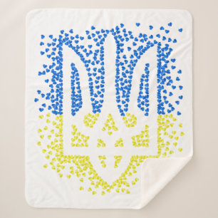 Cobertor Sherpa Tridente de emblem ucraniano trizub espalhando cor