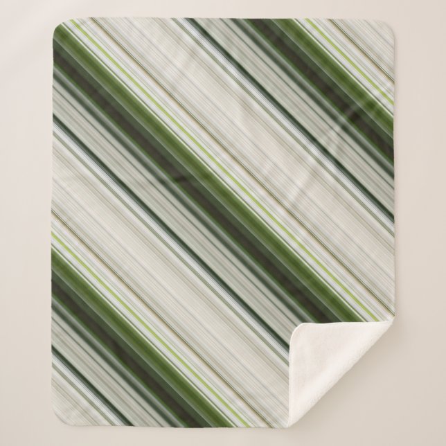 Cobertor Sherpa Trilhões Brancos, Faixa Branca e Verde (Frente)