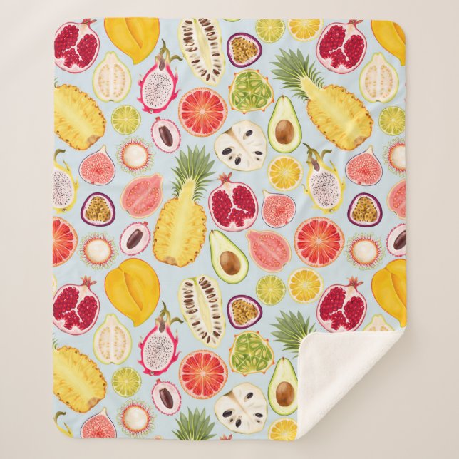 Cobertor Sherpa Tropical Fruit Sherpa Blanket (Frente)