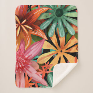 Cobertor Sherpa tropical/havaiano/floral/floral