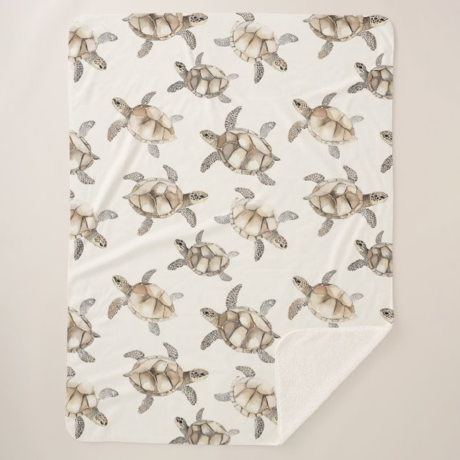 Cobertor Sherpa Tropical Ocean Sea Turtles (Frente)