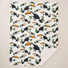 Cobertor Sherpa Tropical Toucans - Playful Jungle