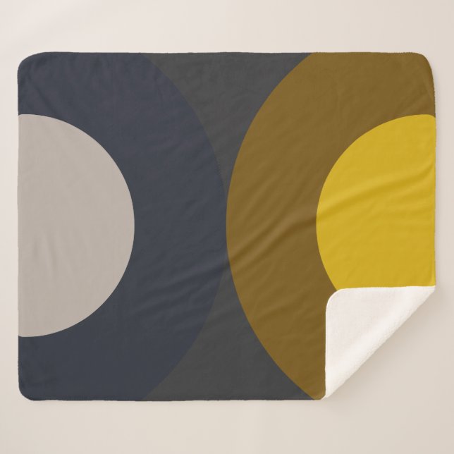 Cobertor Sherpa Trovão de Mostarda de Bronze Moderno do Século méd (Frente (Horizontal))