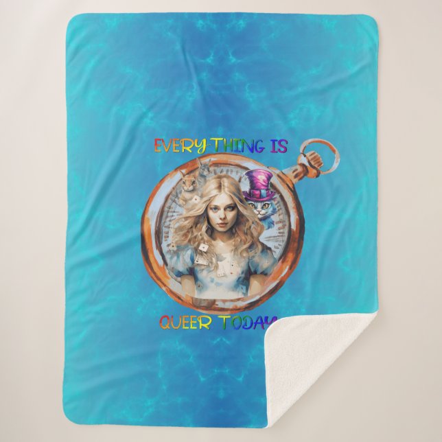 Cobertor Sherpa Tudo é mais estranho hoje - Alice no País das Mara (Frente)