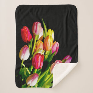 Cobertor Sherpa Tulip Painting - Arte Flor Original