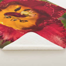 Cobertor Sherpa tulipa vermelha