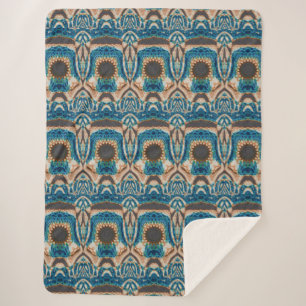 Cobertor Sherpa Turquesa Dourada Sun Sudoeste Arte