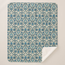 Cobertor Sherpa Turquoise Persian Floral
