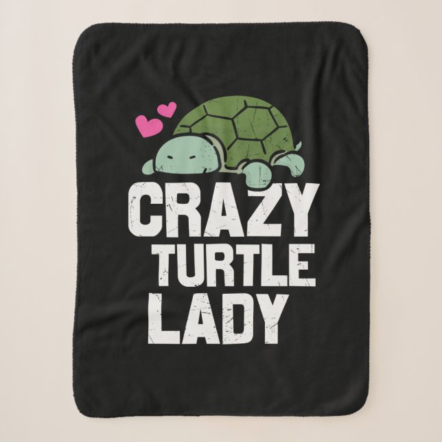 Cobertor Sherpa Turtle Lover | Crazy Turtle Lady (Frente)