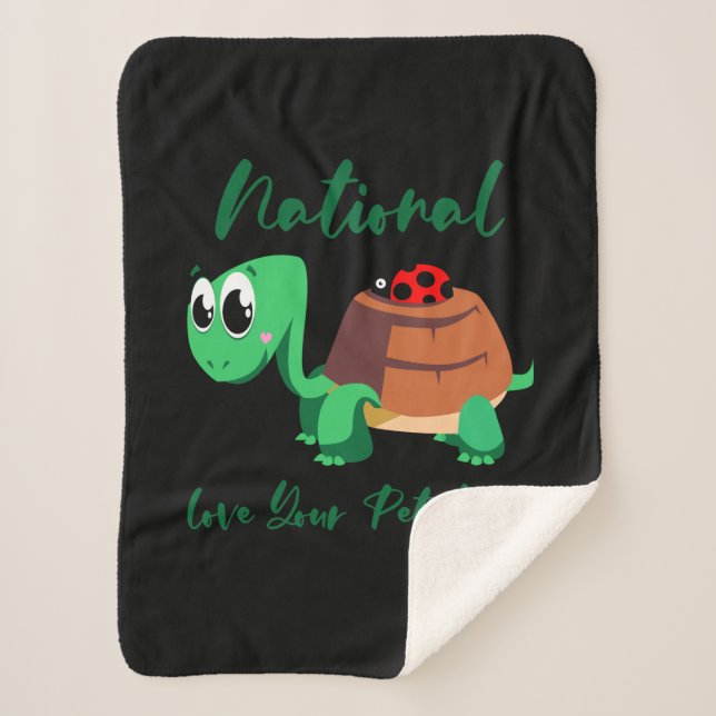 Cobertor Sherpa Turtle Lover | National Love Your Turtle (Frente)