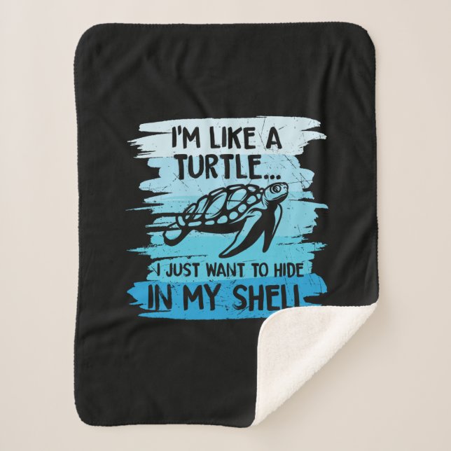 Cobertor Sherpa Turtle Lover | Sou Como Uma Tartaruga (Frente)