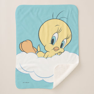 Cobertor Sherpa Tweety In Clouds Pose 3