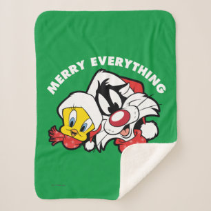 Cobertor Sherpa TWEETY™ & SYLVESTER™ "Feliz Tudo"