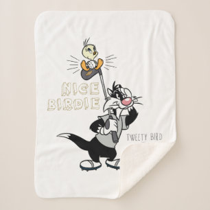 Cobertor Sherpa TWEETY™ & SYLVESTER™ Golfing - Belo Birdie