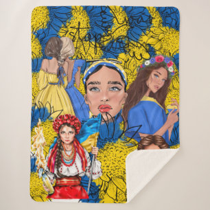 Cobertor Sherpa Ucrânia grafite pára o apoio à guerra  