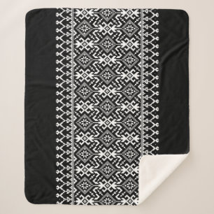 Cobertor Sherpa Ucraniano Vyshyvanka: Fusão de Ornamento Étnico