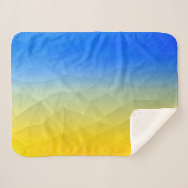Cobertor Sherpa Ukraine yellow blue geometric mesh pattern (Frente (Horizontal))