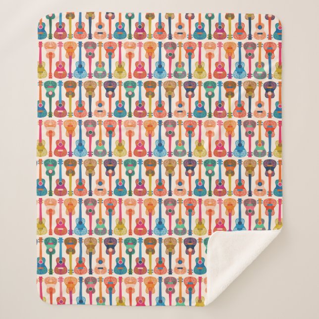 Cobertor Sherpa Ukulele havaiano (Frente)