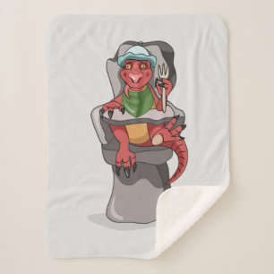 Cobertor Sherpa Um Bebê Tyrannosaurus Rex Sentado Numa Cadeira Alt