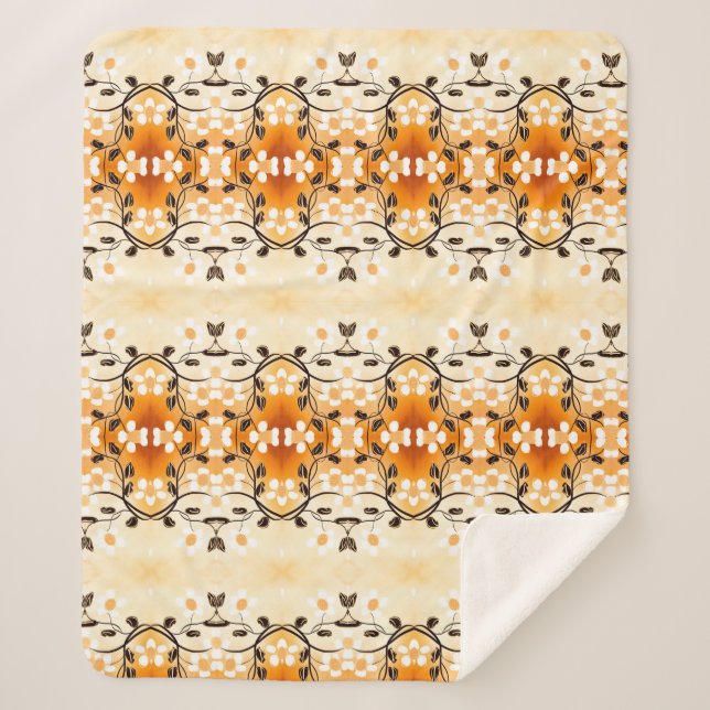 Cobertor Sherpa Um Blanket Flor do Designer (Frente)