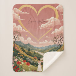 Cobertor Sherpa Um Caríssimo Gaze da Garota Personalizado