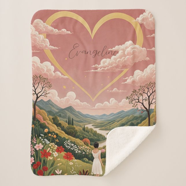 Cobertor Sherpa Um Caríssimo Gaze da Garota Personalizado (Frente)