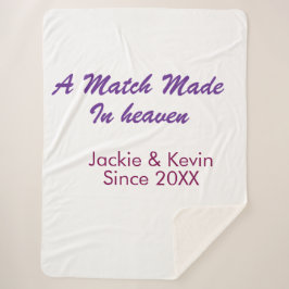 Cobertor Sherpa Um casamento feito no céu roxo malva desde o ano n