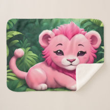 Um Cubo Leão Rosa na Selva