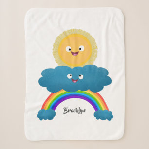 Cobertor Sherpa Um desenho animado da nuvem-arco-íris, uma nuvem d