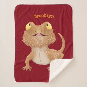 Cobertor Sherpa Um desenho animado de lagarto de dragão barbudo
