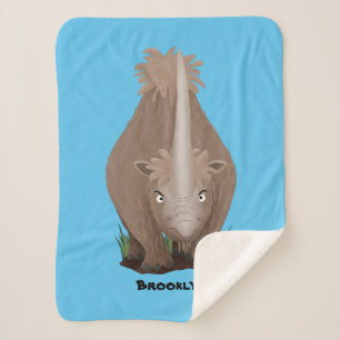 Cobertor Sherpa Um desenho animado de Rinoceronte elasmotherium