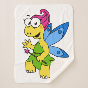 Cobertor Sherpa Um Dinossauro Fairysaur De Cartoon.