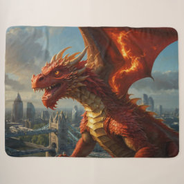 Cobertor Sherpa Um Dragão Vermelho Welsh Terroriza Londres