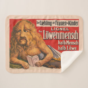 Cobertor Sherpa Um Homem Com Leões A Ler Shakespeare, 1913.