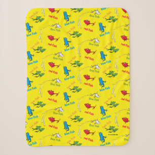 Cobertor Sherpa Um Peixe Dois Peixes Padrão Amarelo