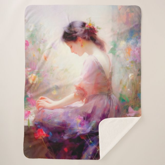 Cobertor Sherpa Um sonho de dia das flores (Frente)