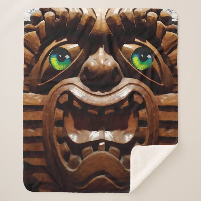 Cobertor Sherpa Um Tiki Terraced - Ken Gage Art (Frente)