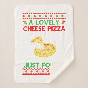 Cobertor Sherpa Uma Adorável Camisa De Pizza De Queijo Sozinha Eng