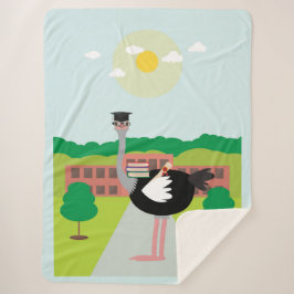 Cobertor Sherpa Uma avestruz educada