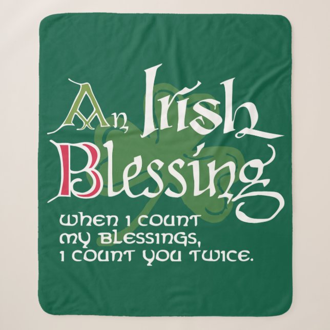 Cobertor Sherpa Uma Bênção Irlandesa (Frente)