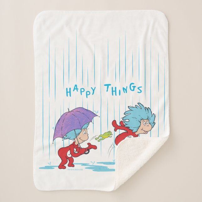 Cobertor Sherpa Uma Coisa Duas Coisas Felizes (Frente)